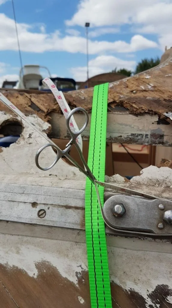 14.8 Measuring up at Brightlingsea - Sailmaking meets Medical as medical clamp used hold tapes in place