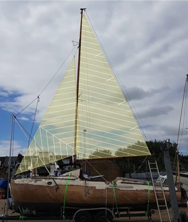 14.9 Amateur interpretation of the Jimmy Lawrence measured sail plan