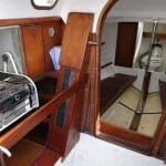 A124 Helene looking forward from the Galley. Note the sideways toilet (!)
