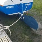 The hull and decks are in good, but not perfect, condition - port side