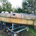 The heavy trailer was very rusty