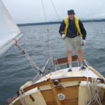 Bernard at 87 sailing on Lake Geneva