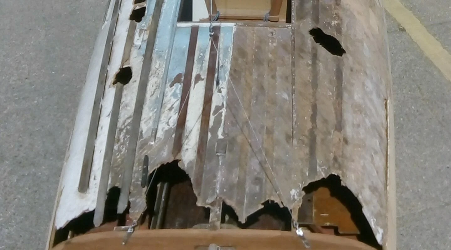 9.1 Viewed from above, all the holes  in the aft deck still to be tackled