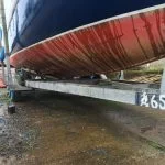 A065 Joann in 2017 079 - underwater hull and trailer