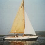 "Atalanta" possibly about 1976 - certainly before dismasting - original cotton mainsail