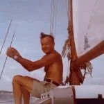 A101 Russell Coile sailing on Patience in the 1980s