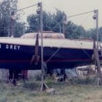 Ann Grey lifted from her trailer with DIY Gantry Granes