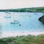 Inishbofin Island at high water "Miranda" in foreground