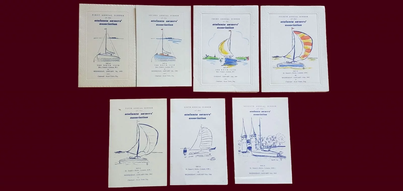 Archive addition - AOA Annual Dinner Menu Cards