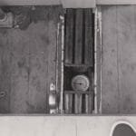 Speedometer deep in the aft end of the cantreboard slot - registering two knots