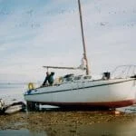 Put aground at Piel Island to clear fouled propeller