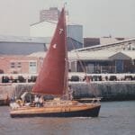 "Gellie" sailing out from Lowestoft for the start of the North Sea Race 6th August 1995