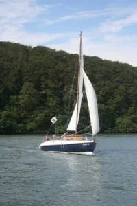 Ereina sailing near the cleddau bridge within Milford Haven
