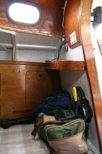 the interior main cabin shelves
