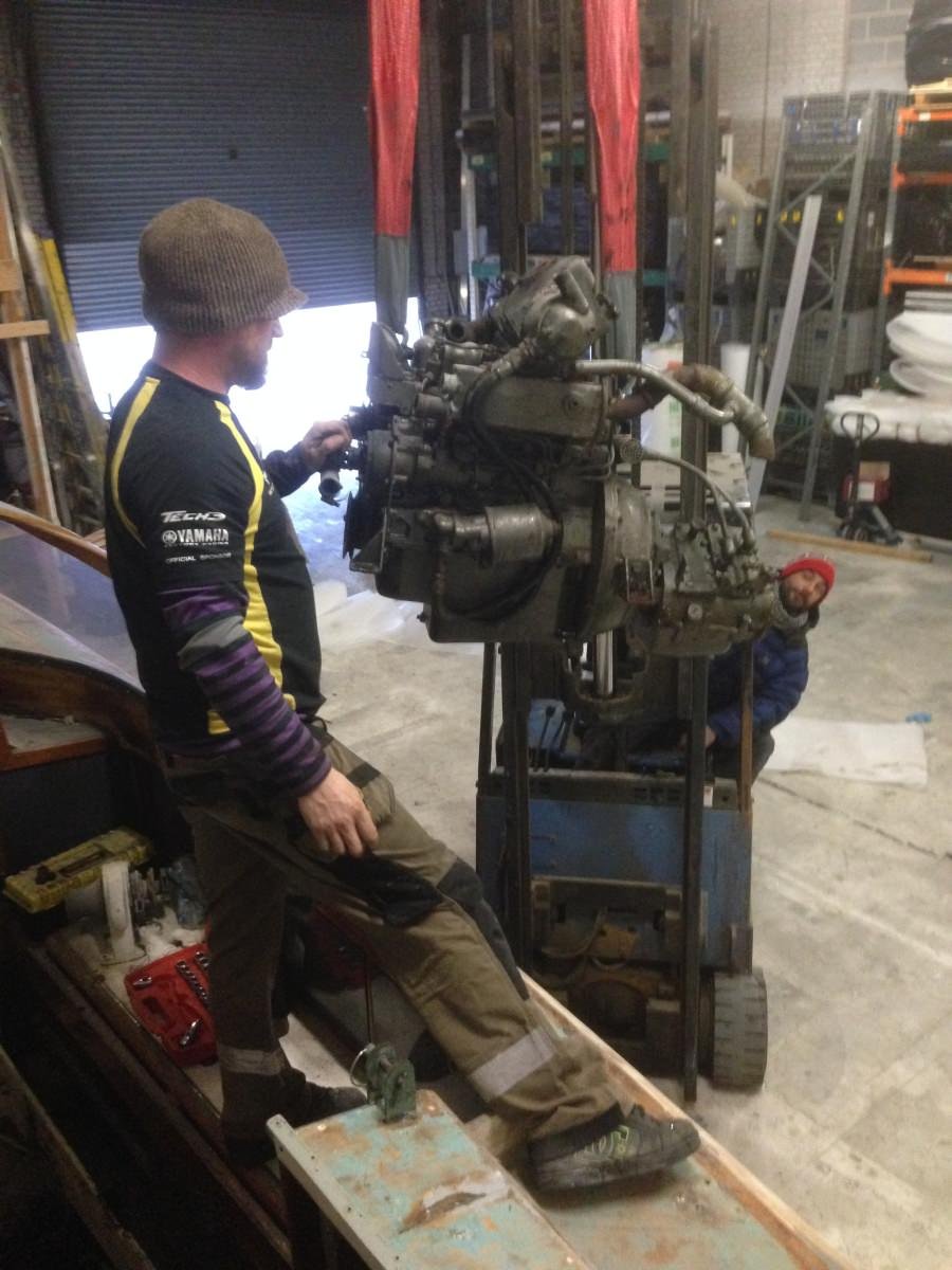 And out came the engine....