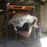 31-10 2016 Zambra hangs on improvised gantry cranes in preparation for her refresh