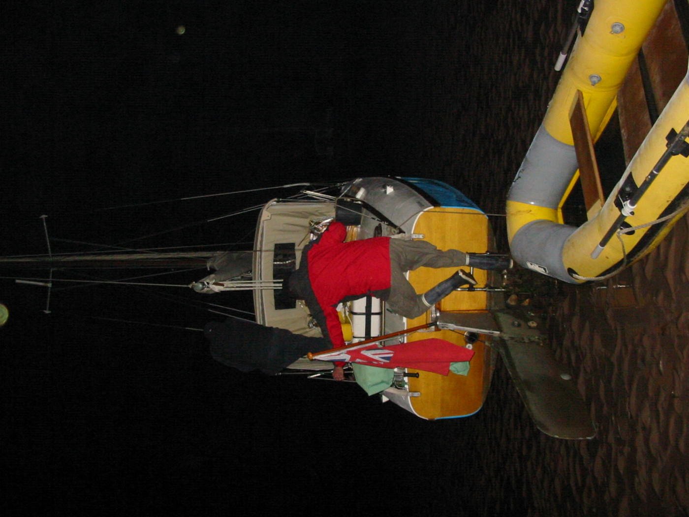 Returning aboard off the sand