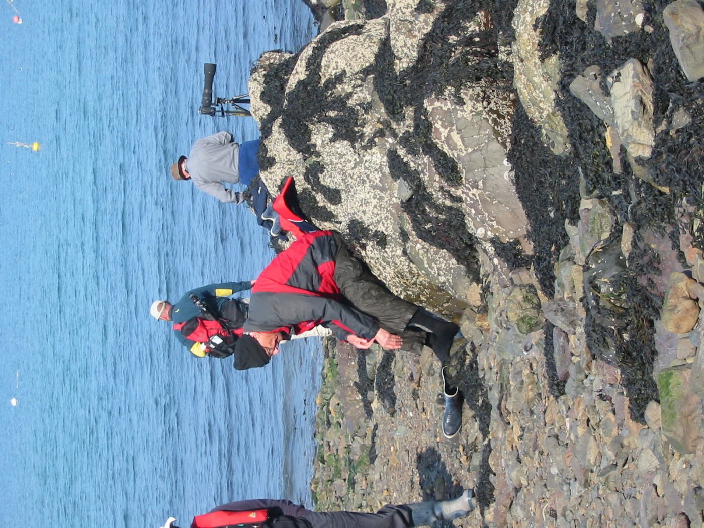 John gets a bootfull coming ashore at Skomer Island
