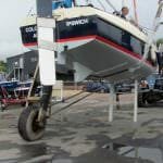 Stern view showing rudder arrangement