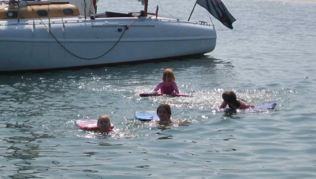 A17 Gambol crew enjoying themselves off the beach