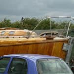 Johanna - well set up with varnished hull and an excellent looking galvanised trailer