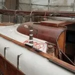 The cockpit and aft cabins are much longer than later boats, and the blister consequently shorter. Blister coated in glass cloth and epoch in the 1980s and still going strong.