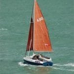 A60 looking very business like underway.