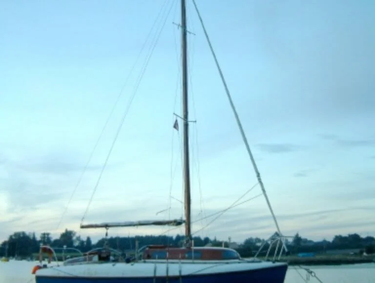 Looking peaceful on her mooring. 2007