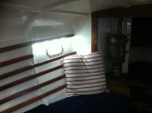 Detail of the hull port light and heater