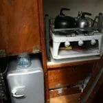 The Galley is very original and includes a fridge.