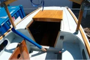 The stern deck an cockpit beautifully and simply finished.