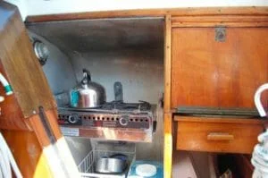 Galley to starboard is very original.