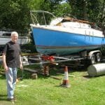 Lifting her onto the trailer in 2008