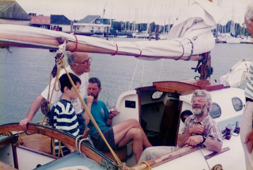 Cockpit of "Arosa" at the MDL Hamble evnt 1996. Simon Cooper on the stbd side.