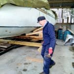 A smile and a hammer - The Commodore in his element.