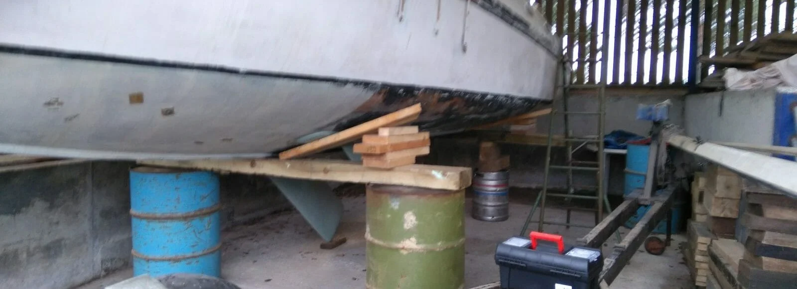 Safely on her barrels.