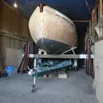 Trailer in position ready for lowering of Atalanta