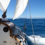 Sailing at last.  This corner of the med is not the windiest, but we had a great sail today.