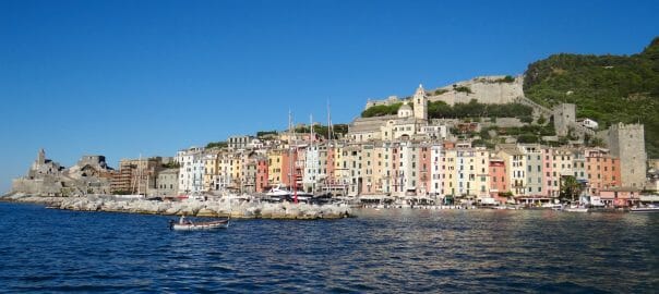 Looking back at Portovenere in the morning sun