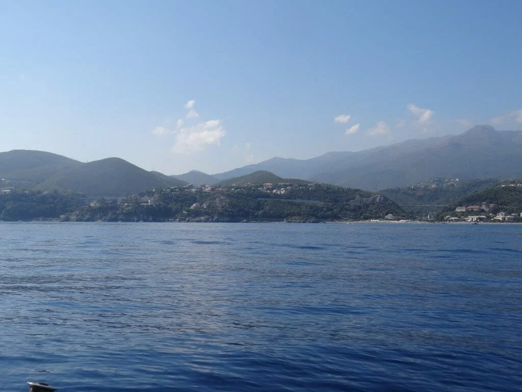 The mountains inland of Cogoleto