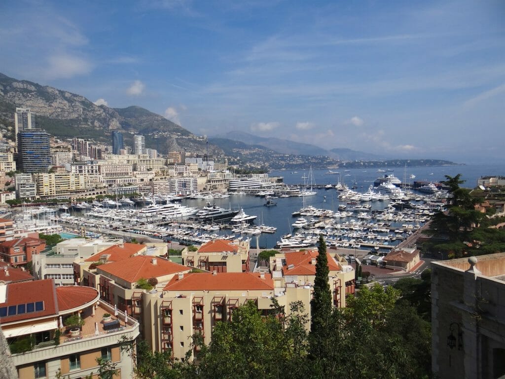 Looking over the main harbour from the top of old Monaco