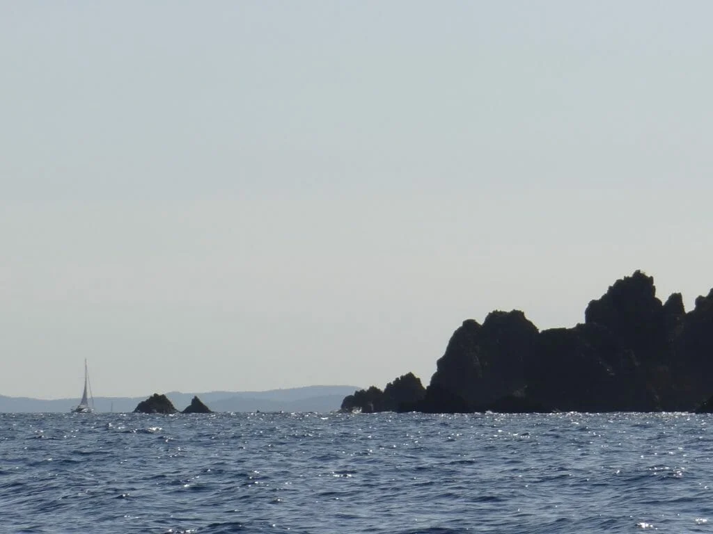 Looking out of the bay to the headland West of Agay