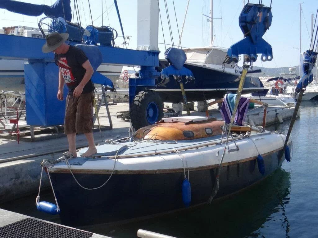 The hoist bay at Le Lavendou - a modern marina.