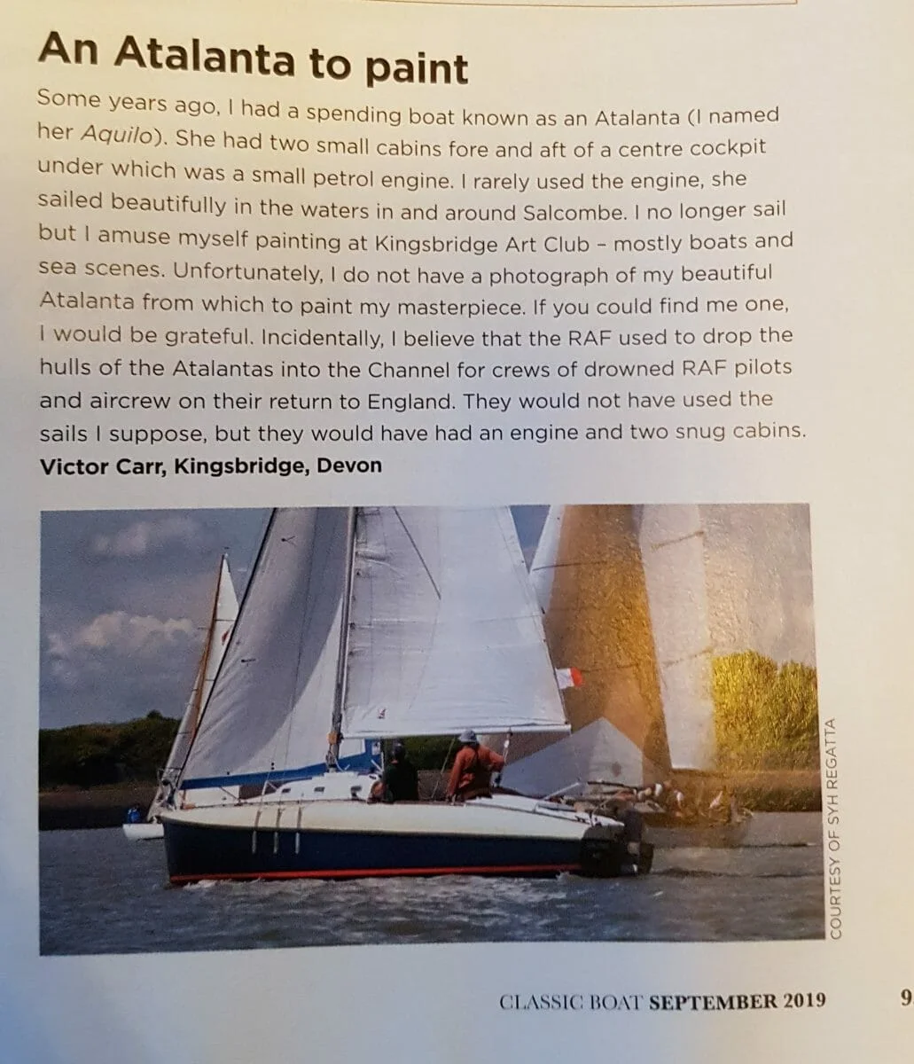 Ex Owner seeks photos of Aquilo sailing for a painting