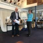 Janet receives the sinclair trophy for her contribution to the AOA as auditor