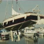 A89 Colchide being launched using built in lifting eyes