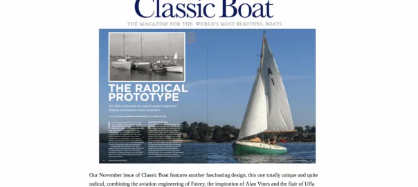 A1 features in Classic Boat with an overview of the design and her first 21st century restoration