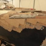 Starboard bow under repair