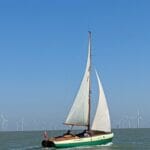 A1 still sailing, even downwind of the windfarm