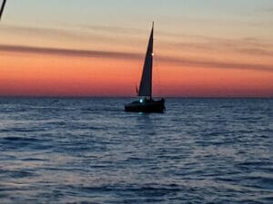 Dawn as we leave Dover, Atalanta Mary